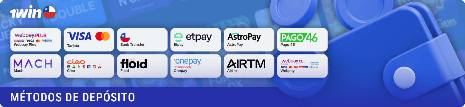 Opciones de depósito disponibles en 1win para Chile