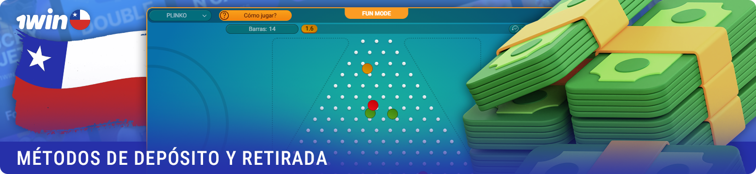 Opciones de depósito y retiro para jugar a Plinko en 1win
