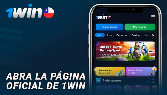 Abra la página de inicio de 1Win en su dispositivo iOS