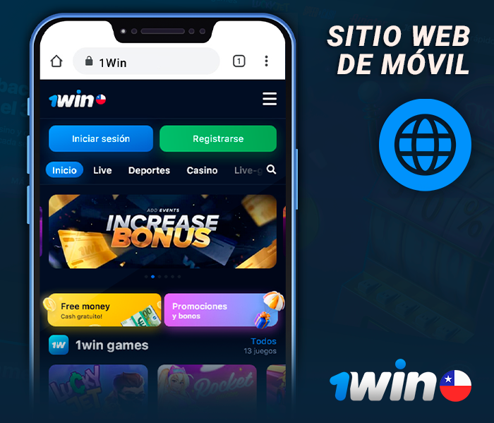 Versión para navegador móvil del sitio web de 1WIn para apuestas