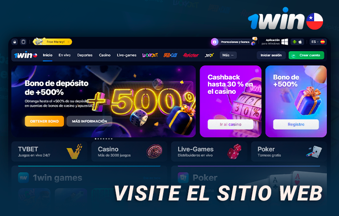 Ir al sitio web del casino en línea 1Win CL